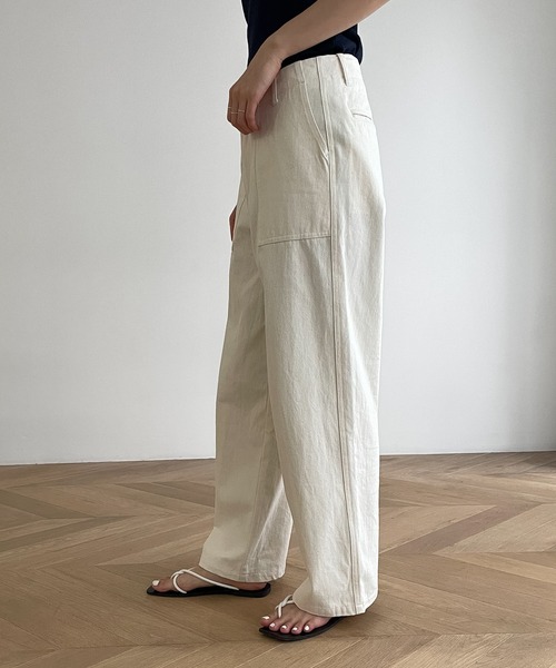 RED CHOP WORKS(レッドチョップワークス)の「RED CHOP WORKS(レッドチョップワークス) コットンワークストレートパンツ(その他パンツ・レディース・キナリ/ネイビー・34/36/38)」の10枚目の写真