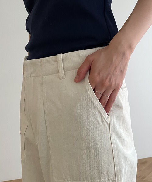 RED CHOP WORKS(レッドチョップワークス)の「RED CHOP WORKS(レッドチョップワークス) コットンワークストレートパンツ(その他パンツ・レディース・キナリ/ネイビー・34/36/38)」の13枚目の写真