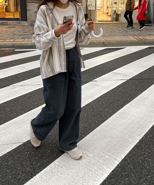 RED CHOP WORKS(レッドチョップワークス)の「RED CHOP WORKS(レッドチョップワークス) コットンワークストレートパンツ(その他パンツ・レディース・キナリ/ネイビー・34/36/38)」の16枚目の写真