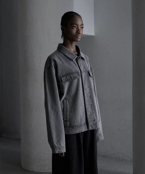 最安価格 Short Denim Front CALLNE】Fly Jacket/比翼 ショート デニム ジャケット・アウター