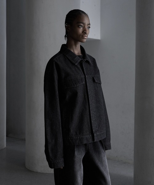 CALLNE Fly Front Denim セットアップ CALLNE】Fly Front Denim Short Jacket/比翼 デニム ショート