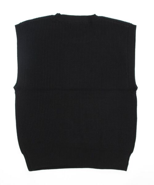 WHITELAND（ホワイトランド）の「WHITELAND/ホワイトランド/RIB VEST（ベスト・メンズ・ブラック/アイボリー・F）」の7枚目の写真