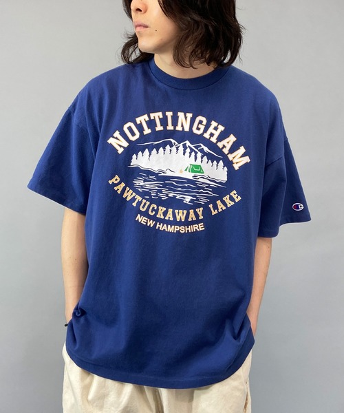 Champion（チャンピオン）の「CHAMPION/チャンピオン ヘビーウェイト/ルーズフィット グラフィックプリント 半袖Tシャツ C3-X308（Tシャツ/カットソー・メンズ・グレー/ホワイト/ネイビー・M/XL/L）」の3枚目の写真