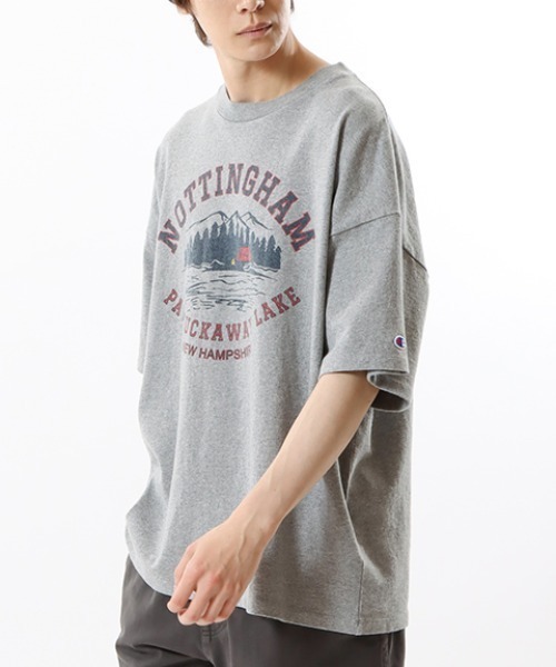 Champion（チャンピオン）の「CHAMPION/チャンピオン ヘビーウェイト/ルーズフィット グラフィックプリント 半袖Tシャツ C3-X308（Tシャツ/カットソー・メンズ・グレー/ホワイト/ネイビー・M/XL/L）」の9枚目の写真