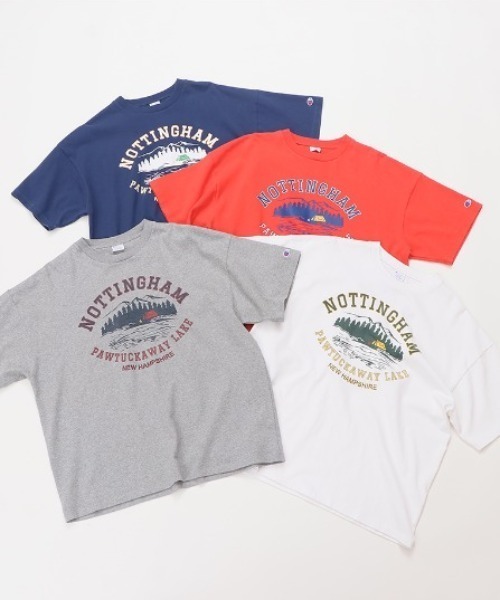 Champion（チャンピオン）の「CHAMPION/チャンピオン ヘビーウェイト/ルーズフィット グラフィックプリント 半袖Tシャツ C3-X308（Tシャツ/カットソー・メンズ・グレー/ホワイト/ネイビー・M/XL/L）」の18枚目の写真