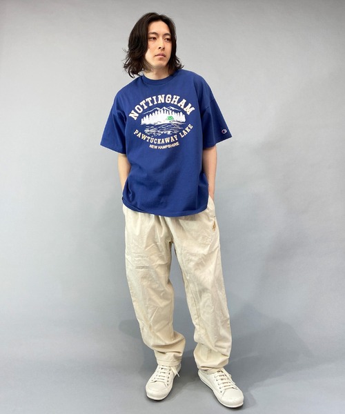 Champion（チャンピオン）の「CHAMPION/チャンピオン ヘビーウェイト/ルーズフィット グラフィックプリント 半袖Tシャツ C3-X308（Tシャツ/カットソー・メンズ・グレー/ホワイト/ネイビー・M/XL/L）」の22枚目の写真