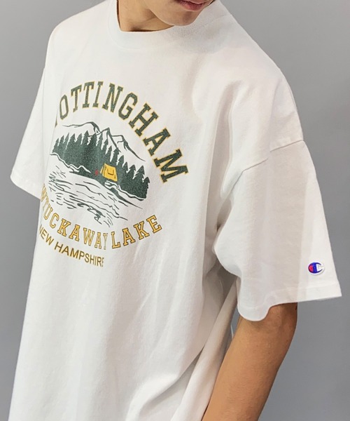 Champion（チャンピオン）の「CHAMPION/チャンピオン ヘビーウェイト/ルーズフィット グラフィックプリント 半袖Tシャツ C3-X308（Tシャツ/カットソー・メンズ・グレー/ホワイト/ネイビー・M/XL/L）」の4枚目の写真