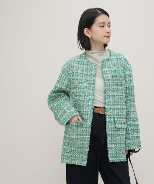 NANO universe（ナノユニバース）の「LB.03/梨地シアータートルカットトップス（Tシャツ/カットソー・レディース・ブラック/オフホワイト/イエロー/ライトグリーン・Ⅰ/Ⅱ）」の8枚目の写真