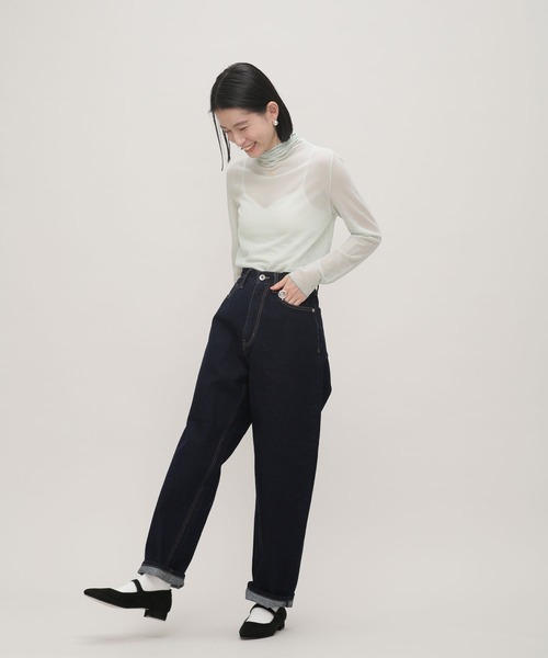 NANO universe（ナノユニバース）の「LB.03/梨地シアータートルカットトップス（Tシャツ/カットソー・レディース・ブラック/オフホワイト/イエロー/ライトグリーン・Ⅰ/Ⅱ）」の13枚目の写真