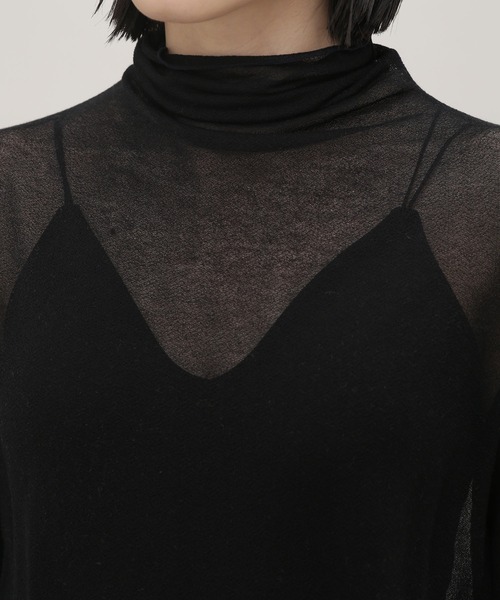 NANO universe（ナノユニバース）の「LB.03/梨地シアータートルカットトップス（Tシャツ/カットソー・レディース・ブラック/オフホワイト/イエロー/ライトグリーン・Ⅰ/Ⅱ）」の14枚目の写真