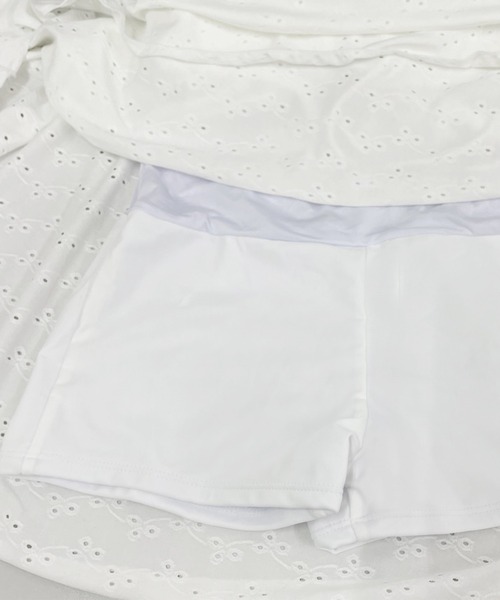 TeddyShop(テディショップ)の「レディース水着 ワンピース オフショルダー フリルレースアップ 体型カバー(水着・レディース・ホワイト・M/LL/L)」の9枚目の写真