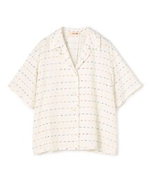 BACCA | コットンファンシーボーダー オープンカラーシャツ(シャツ/ブラウス)