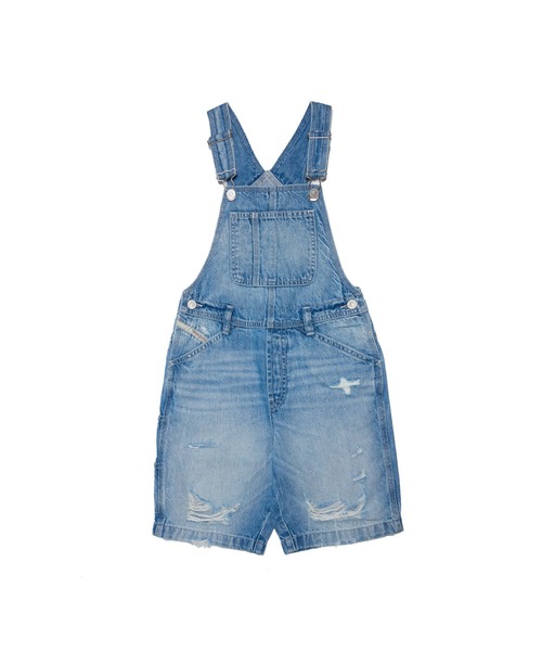 DIESEL(ディーゼル)の「キッズ デニム ショートサロペット(サロペット/オーバーオール・キッズ・インディゴブルー・4Y/14Y/8Y/12Y/6Y/10Y)」の4枚目の写真