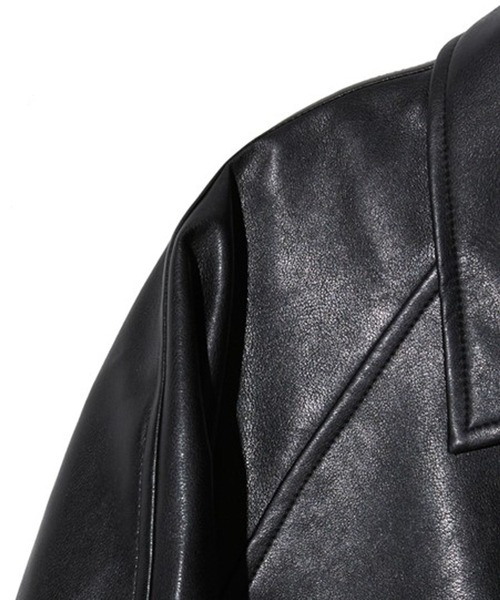 V2（ブイツー）の「【UNISEX】V2／8008シングルビーガンレザージャケット 2191888（ライダースジャケット・メンズ・ブラック・MEDIUM/LARGE）」の5枚目の写真