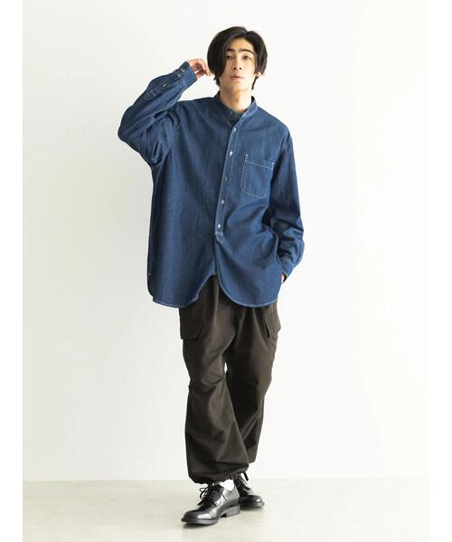 CRAFT STANDARD BOUTIQUE(クラフトスタンダードブティック)の「デニムバンドカラーシャツ(シャツ/ブラウス・メンズ・ライトインディゴブルー/ダークインディゴブルー・M/L)」の22枚目の写真