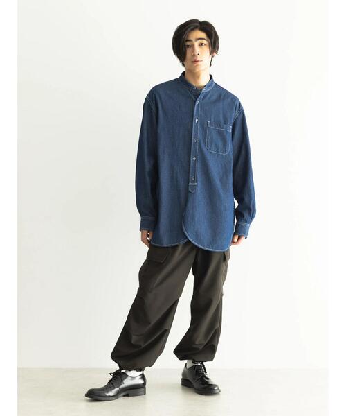CRAFT STANDARD BOUTIQUE(クラフトスタンダードブティック)の「デニムバンドカラーシャツ(シャツ/ブラウス・メンズ・ライトインディゴブルー/ダークインディゴブルー・M/L)」の21枚目の写真