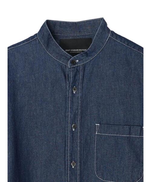 CRAFT STANDARD BOUTIQUE(クラフトスタンダードブティック)の「デニムバンドカラーシャツ(シャツ/ブラウス・メンズ・ライトインディゴブルー/ダークインディゴブルー・M/L)」の15枚目の写真