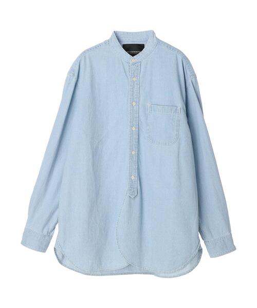 CRAFT STANDARD BOUTIQUE(クラフトスタンダードブティック)の「デニムバンドカラーシャツ(シャツ/ブラウス・メンズ・ライトインディゴブルー/ダークインディゴブルー・M/L)」の4枚目の写真