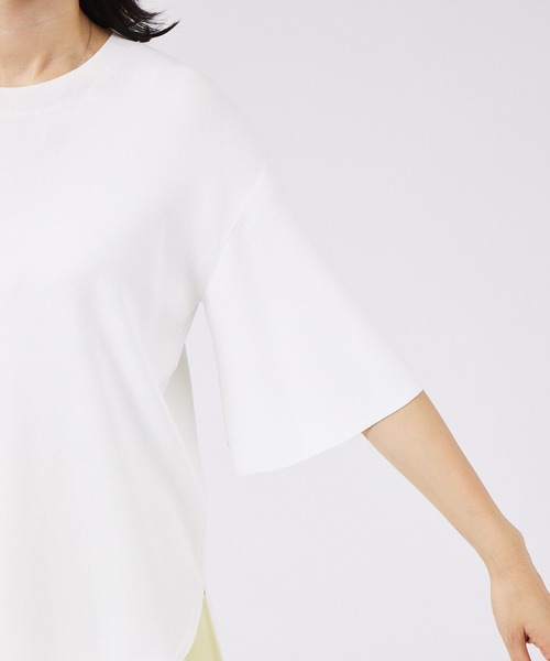 qualite（カリテ）の「レーヨンストレッチフレアスリーブニット（ニット/セーター・レディース・イエロー/ホワイト/ブラック・フリー）」の13枚目の写真