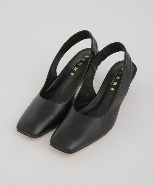 REMME（レメ）の「REMME/スクエアトゥバックストラップパンプス（パンプス・レディース・ブラック/ダークブラウン・36/37/38）」の7枚目の写真