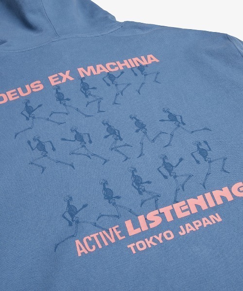 DEUS EX MACHINA（デウスエクスマキナ）の「ACTIVE LISTENING HOODIE（パーカー・メンズ・オフホワイト/ブルー・LARGE/MEDIUM/SMALL）」の4枚目の写真