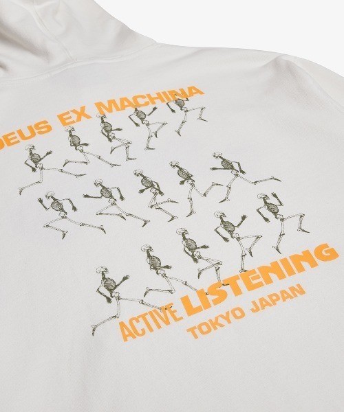 DEUS EX MACHINA（デウスエクスマキナ）の「ACTIVE LISTENING HOODIE（パーカー・メンズ・オフホワイト/ブルー・LARGE/MEDIUM/SMALL）」の12枚目の写真