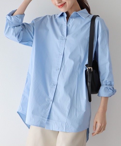 BLUEEAST（ブルーイースト）の「バックオープンロングシャツ（シャツ/ブラウス・レディース・ホワイト/ピンク/ブルー・MEDIUM）」の13枚目の写真