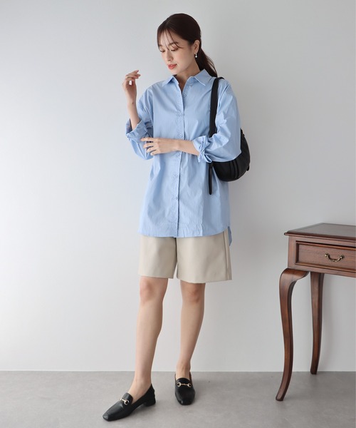 BLUEEAST（ブルーイースト）の「バックオープンロングシャツ（シャツ/ブラウス・レディース・ホワイト/ピンク/ブルー・MEDIUM）」の16枚目の写真