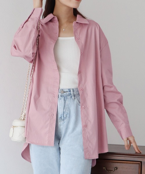 BLUEEAST（ブルーイースト）の「バックオープンロングシャツ（シャツ/ブラウス・レディース・ホワイト/ピンク/ブルー・MEDIUM）」の18枚目の写真