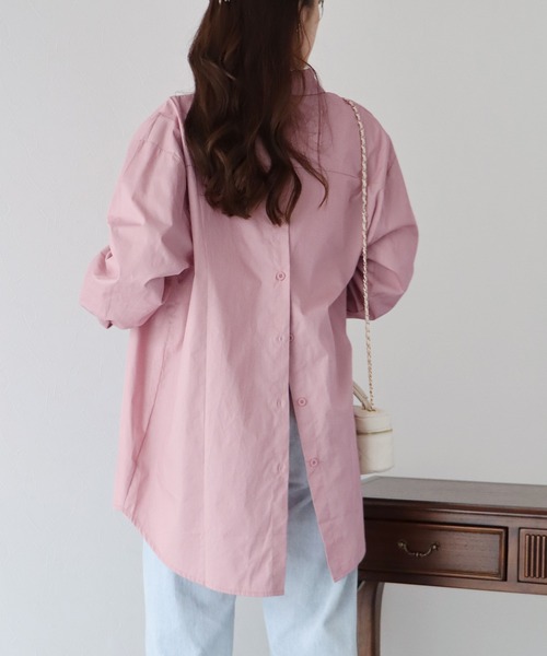 BLUEEAST（ブルーイースト）の「バックオープンロングシャツ（シャツ/ブラウス・レディース・ホワイト/ピンク/ブルー・MEDIUM）」の20枚目の写真