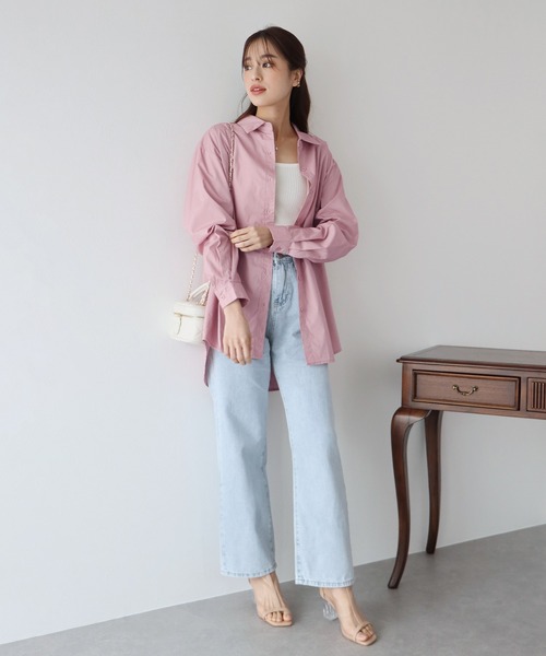 BLUEEAST（ブルーイースト）の「バックオープンロングシャツ（シャツ/ブラウス・レディース・ホワイト/ピンク/ブルー・MEDIUM）」の22枚目の写真