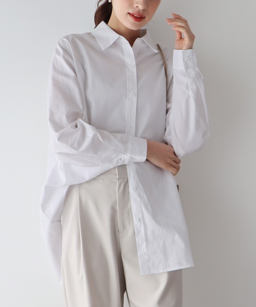 BLUEEAST（ブルーイースト）の「バックオープンロングシャツ（シャツ/ブラウス・レディース・ホワイト/ピンク/ブルー・MEDIUM）」の5枚目の写真