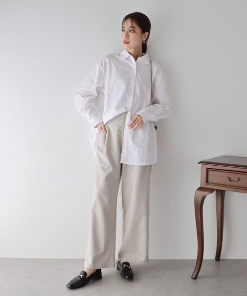 BLUEEAST（ブルーイースト）の「バックオープンロングシャツ（シャツ/ブラウス・レディース・ホワイト/ピンク/ブルー・MEDIUM）」の9枚目の写真