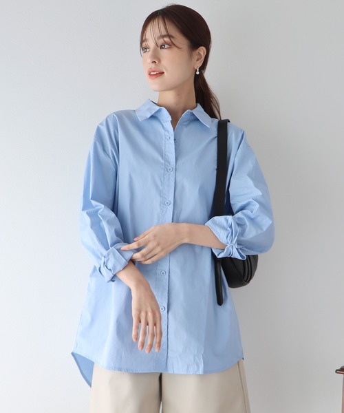 BLUEEAST（ブルーイースト）の「バックオープンロングシャツ（シャツ/ブラウス・レディース・ホワイト/ピンク/ブルー・MEDIUM）」の10枚目の写真