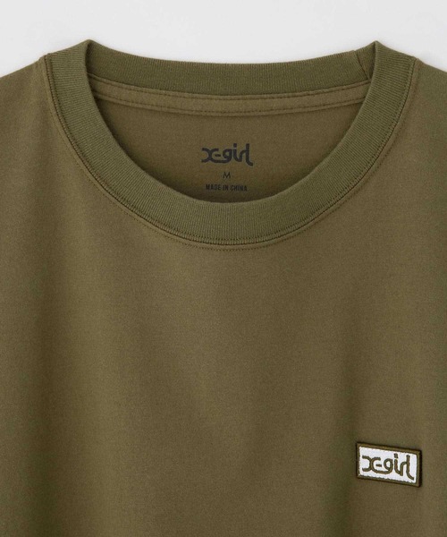 X-girl（エックスガール）の「BOX LOGO S/S WIDE TEE（Tシャツ/カットソー・レディース・ブラック/オリーブ/ホワイト・S/M）」の6枚目の写真