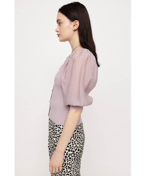 SLY(スライ)の「2WAY DOCKING TOPS2WAY ドッキングトップス シアースリーブ ニットトップス 2WAY 着回し 透け ボリュームスリーブ パフスリーブ(ニット/セーター・レディース・ライトパープル/ブラック/アイボリー・FREE)」の19枚目の写真