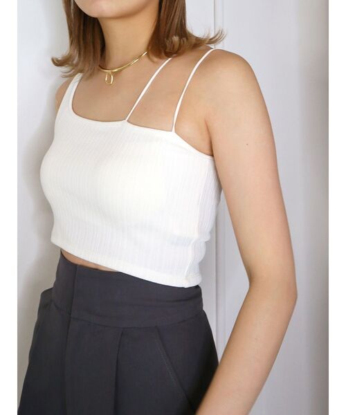 EMODA（エモダ）の「ボックスデザインタンクトップ（タンクトップ・レディース・ホワイト/ブラック/イエロー・FREE）」の2枚目の写真