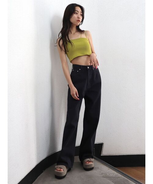 EMODA（エモダ）の「ボックスデザインタンクトップ（タンクトップ・レディース・ホワイト/ブラック/イエロー・FREE）」の4枚目の写真