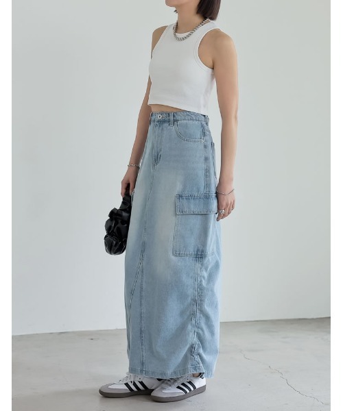 Re:EDIT（リエディ）の「コットンリブカップ付きアメスリショート丈タンクトップ[返品交換不可]（タンクトップ・レディース・ベージュ/モカ/オフホワイト/ブラック/チャコールグレー・MEDIUM/LARGE）」の14枚目の写真