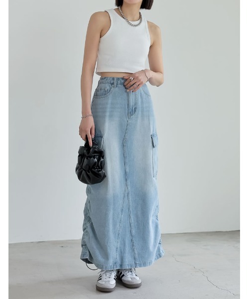 Re:EDIT（リエディ）の「コットンリブカップ付きアメスリショート丈タンクトップ[返品交換不可]（タンクトップ・レディース・ベージュ/モカ/オフホワイト/ブラック/チャコールグレー・MEDIUM/LARGE）」の12枚目の写真