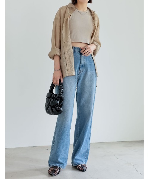 Re:EDIT（リエディ）の「コットンリブカップ付きアメスリショート丈タンクトップ[返品交換不可]（タンクトップ・レディース・ベージュ/モカ/オフホワイト/ブラック/チャコールグレー・MEDIUM/LARGE）」の16枚目の写真