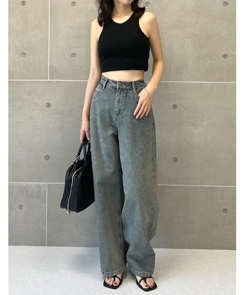 Re:EDIT（リエディ）の「コットンリブカップ付きアメスリショート丈タンクトップ[返品交換不可]（タンクトップ・レディース・ベージュ/モカ/オフホワイト/ブラック/チャコールグレー・MEDIUM/LARGE）」の8枚目の写真