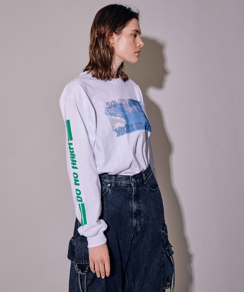 MAISON SPECIAL(メゾンスペシャル)の「SELENAHELIOS/セレナヘリオス PEACEFUL Long Sleeve【MAISON SPECIAL/メゾンスペシャル】(Tシャツ/カットソー・レディース・グレー/ホワイト・FREE)」の11枚目の写真