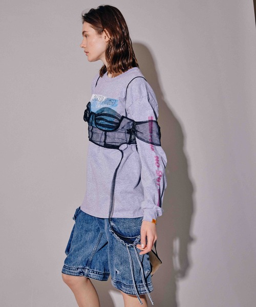 MAISON SPECIAL(メゾンスペシャル)の「SELENAHELIOS/セレナヘリオス PEACEFUL Long Sleeve【MAISON SPECIAL/メゾンスペシャル】(Tシャツ/カットソー・レディース・グレー/ホワイト・FREE)」の18枚目の写真