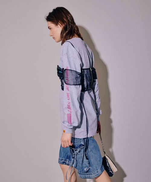 MAISON SPECIAL(メゾンスペシャル)の「SELENAHELIOS/セレナヘリオス PEACEFUL Long Sleeve【MAISON SPECIAL/メゾンスペシャル】(Tシャツ/カットソー・レディース・グレー/ホワイト・FREE)」の12枚目の写真