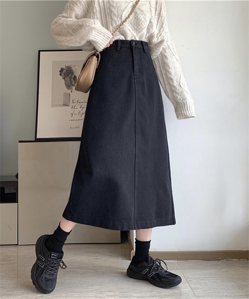 FREE STYLISTS(フリー スタイリスト)の「バックスリットロングデニムスカート(デニムスカート・レディース・ブラック/ネイビー・L/M/S/2XL/XL)」の14枚目の写真