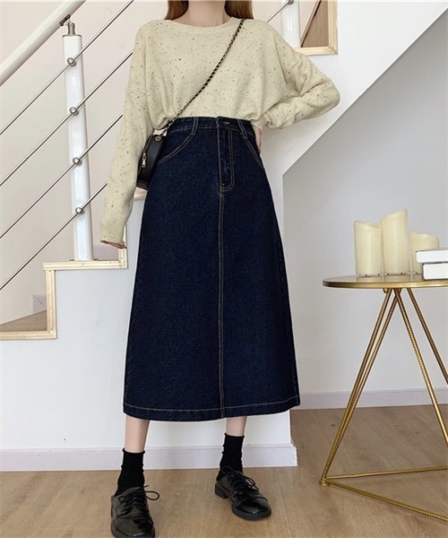 FREE STYLISTS(フリー スタイリスト)の「バックスリットロングデニムスカート(デニムスカート・レディース・ブラック/ネイビー・L/M/S/2XL/XL)」の18枚目の写真