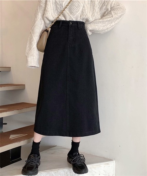 FREE STYLISTS(フリー スタイリスト)の「バックスリットロングデニムスカート(デニムスカート・レディース・ブラック/ネイビー・L/M/S/2XL/XL)」の11枚目の写真