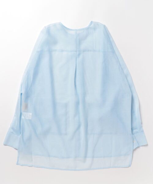 Q（キュー）の「シアーオーバーシャツ（シャツ/ブラウス・レディース・アイボリー/ライトブルー・MEDIUM）」の5枚目の写真