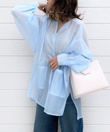 Q | シアーオーバーシャツ(シャツ/ブラウス)